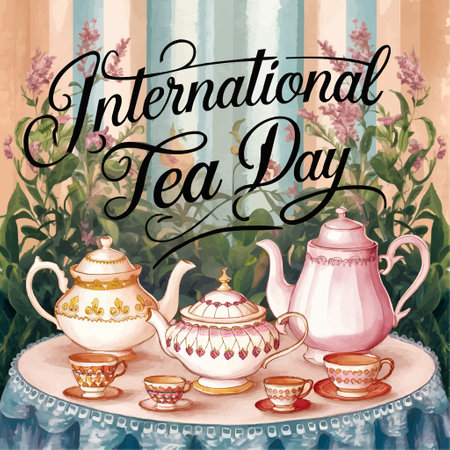 21 May International Tea dayのイラスト素材