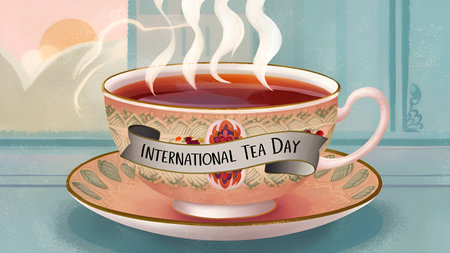 21 May International Tea Day Bannerの写真素材