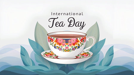 21 May International Tea Day Bannerの写真素材