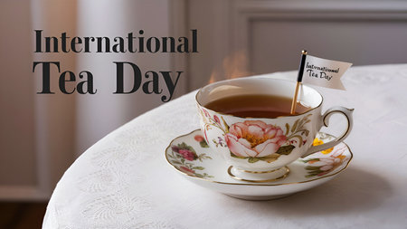 21 May International Tea Day Bannerの写真素材