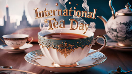 International Tea Day bannerの写真素材