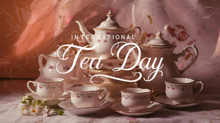 21 May International Tea Day Bannerの写真素材
