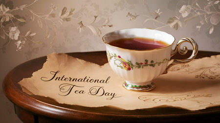 21 May International Tea Day Bannerの写真素材
