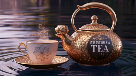 21 May International Tea Day Bannerの写真素材