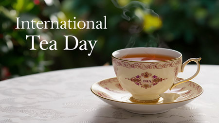 21 May International Tea Day Bannerの写真素材