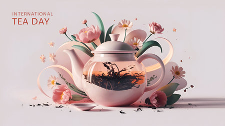 21 May International Tea Day Bannerの写真素材