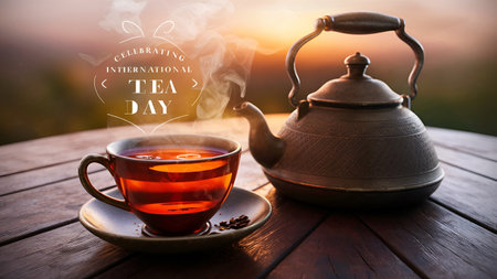 21 May International Tea Day Bannerの写真素材