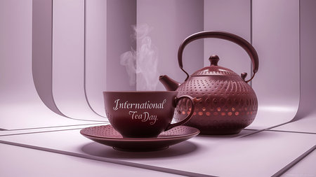 21 May International Tea Day Bannerの写真素材