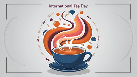 21 May International Tea Day Bannerの写真素材