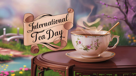 21 May International Tea Day Bannerの写真素材