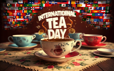 21 May International Tea Day Bannerの写真素材