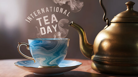 21 May International Tea Day Bannerの写真素材