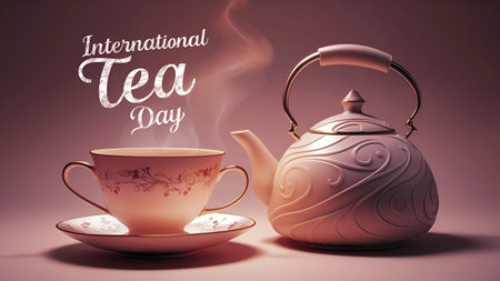 21 May International Tea Day Bannerの写真素材