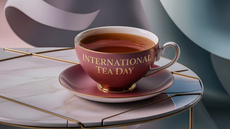 21 May International Tea Day Bannerの写真素材