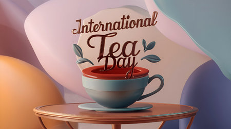 21 May International Tea Day Bannerの写真素材