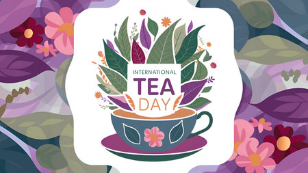 21 May International Tea Day Bannerの写真素材