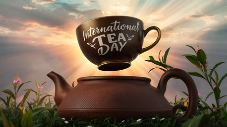 21 May International Tea Day Bannerの写真素材