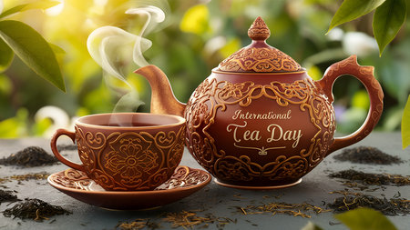 21 May International Tea Day Bannerの写真素材