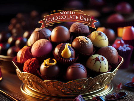 World Chocolate Day - A luxurious chocolateの写真素材