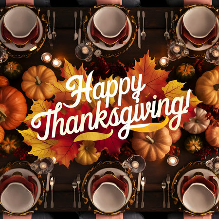 Warm Wishes for a Joyous Thanksgivingの写真素材