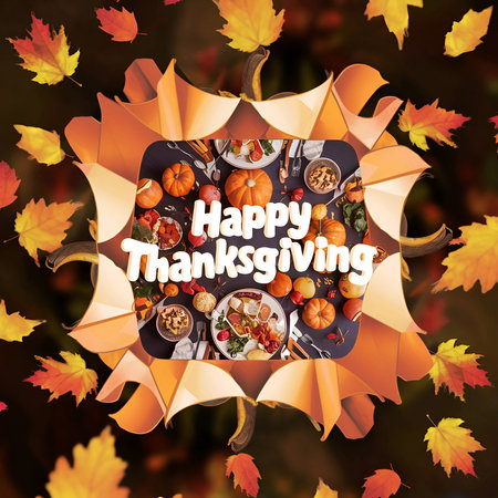 Warm Wishes for a Joyous Thanksgivingの写真素材