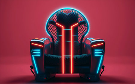Sitting in Style: The Evolution of the Cyberpunk Chairの写真素材