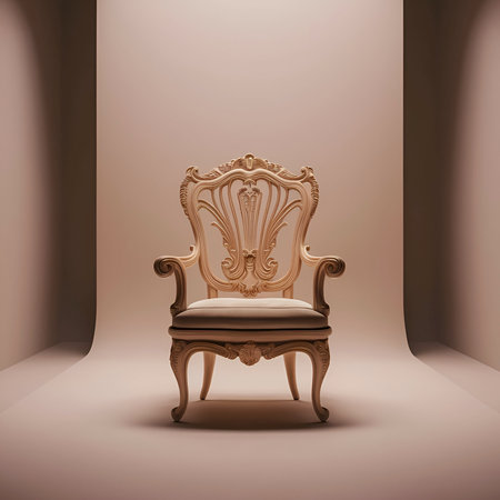 Vintage Comfort: Embracing the Charm of an Old Chairの写真素材
