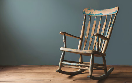 Vintage Comfort: Embracing the Charm of an Old Chairの写真素材