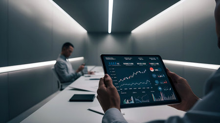Business Growth Strategy: Businessman Setting Objective Goals, Developing Solutions, and Analyzing...