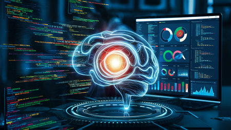 Advanced Brain Analysis and DNA Mapping Futuristic Design in Digital Technology and Science