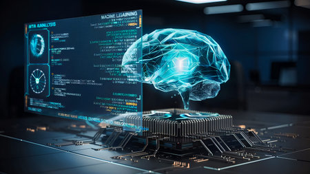 Advanced Brain Analysis and DNA Mapping Futuristic Design in Digital Technology and Science