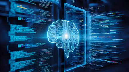 Advanced Brain Analysis and DNA Mapping Futuristic Design in Digital Technology and Science