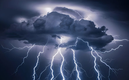 Thunderstorm on the Horizon: Illuminated by Lightning
