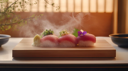Fresh Sushi Delights: Taste the Ocean's Best in Every Biteの写真素材