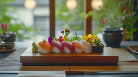 Fresh Sushi Delights: Taste the Ocean's Best in Every Biteの写真素材