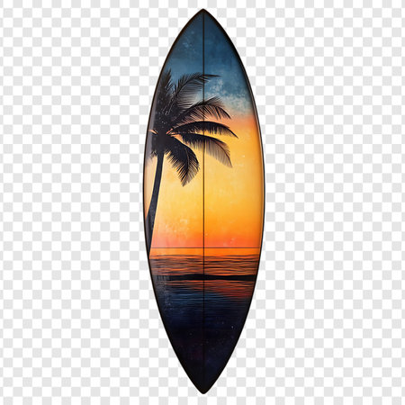 Surfboard isolate on transparent background, PSD, bundle, set of surfboardの写真素材