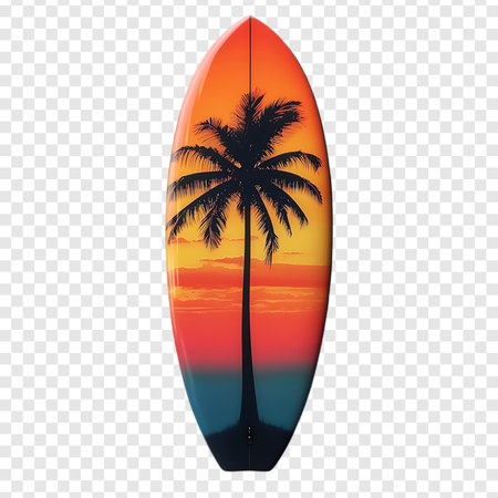 Surfboard isolate on transparent background, PSD, bundle, set of surfboardの写真素材