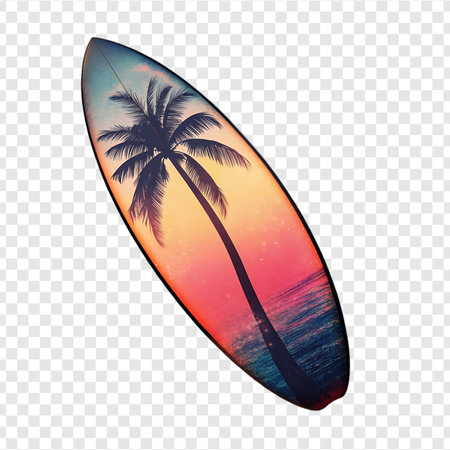 Surfboard isolate on transparent background, PSD, bundle, set of surfboardの写真素材