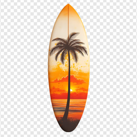 Surfboard isolate on transparent background, PSD, bundle, set of surfboardの写真素材