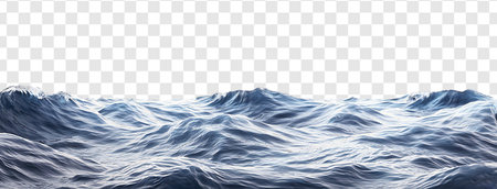 Single Ocean Wave on Transparent Backgroundの写真素材