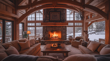 Sofa and Recliner Chair in Scandinavian Apartment Modern Living Room Interior Designの写真素材