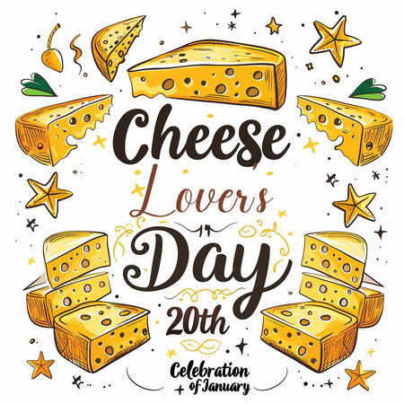 Cheese Lovers Day Poster Template, National Cheese Dayの写真素材
