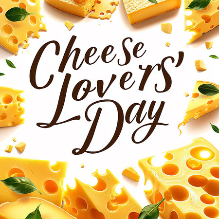Cheese Lovers Day Poster Template, National Cheese Dayの写真素材