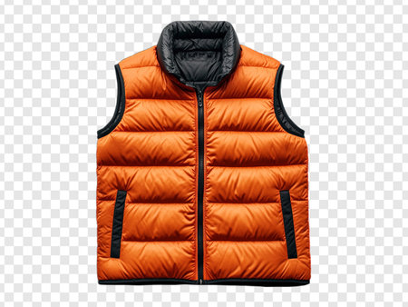 Warm Essential Puffer Jacket on White or Transparent PNG Backgroundの写真素材