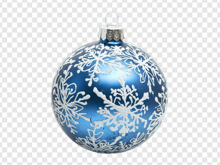 Blue Christmas Ball Isolated on Transparent Background, Christmas Ball ornamentの写真素材