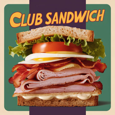 Club Sandwich Social Media Poster Designの写真素材