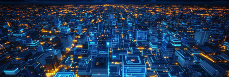 Digital Blue Circuit Board Design for Modern Technology-Themed Web Banners
