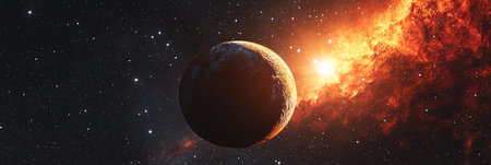 Stunning Space Scene Sun's Red Flames and Earth-Like Neighbor in High Definition