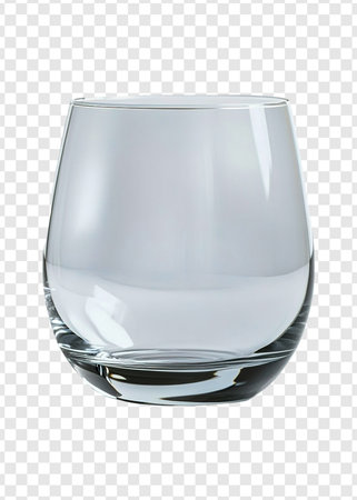 Crystal Clear Water Glass on a Transparent Background for Product Advertisingの写真素材