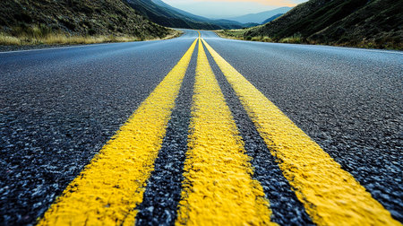 Serene Country Highway Through Mountains, Perfect for Travel and Adventure